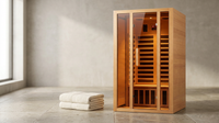2 Person Extendable FAR Infrared Sauna for Home, Hemlock Wood Low EMF 6 Carbon Heaters Indoor Saunas with LED Lights, Bluetooth Speaker, Digital Control Panel, and Seating Bench — Lifestyle