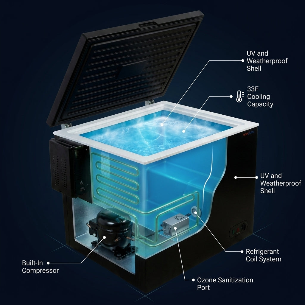 Cold Plunge Tub Designed for Daily Recovery, Built-In Cooling, Ozone Sanitization, Weatherproof Design — How It Works
